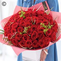 Luxury Valentine's 50 Red Rose Hand-tied